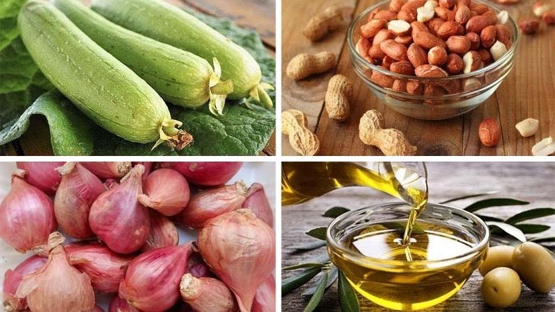 Một số nguyên liệu làm món canh mướp nấu lạc