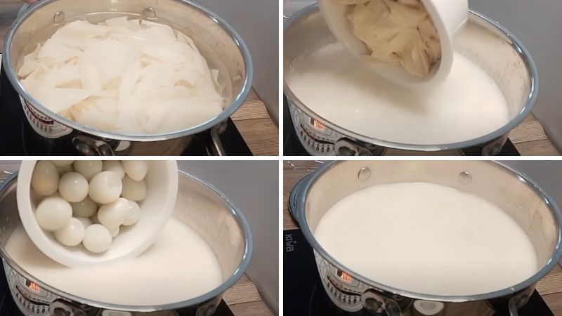 Nấu chè bo bo bạch quả